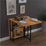 Asra Trend Lüks Metal Ayaklı Katlanır Mutfak Yemek Masası %100 MDF Pratik Çalışma Masası KM31 - Petra