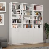 Asra Trend MDF Beyaz Kapaklı Kitaplık – Ayarlanabilir Raf, Ev & Ofis Modern Dekoratif Kitaplık, K-50