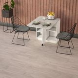 Asra Trend Mdf Katlanır Mutfak Yemek Çalışma Masası, Beyaz-Retro Taş, 93×75×70 Cm, Km-21