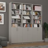 Asra Trend Mdf Kül Gri Kapaklı Kitaplık – Ayarlanabilir Raf,Ev & Ofis Modern Dekoratif Kitaplık,K-52