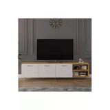 Asra Trend MDF Petra/Beyaz TV Ünitesi - 200 cm, Şık & Modern Tasarım TV Sehpası, T-20