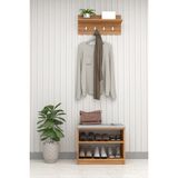 Asra Trend MDF Puflu Ayakkabılık ve Askılık – 60 cm Portmanto Seti, Modern, 2 Raflı, A-33