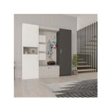 Asra Trend MDF Vestiyer & Portmanto & Ayakkabılık -210x208x33cm,Aynalı,Askılı,Çok Raflı,Kapaklı V-05