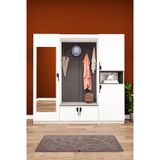 Asra Trend MDF Vestiyer & Portmanto & Ayakkabılık -210x208x33cm,Aynalı,Askılı,Çok Raflı,Kapaklı V-06