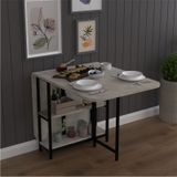 Asra Trend Metal Ayaklı Katlanır Mutfak Masası KM-31 %100 MDF Akıllı Yemek Masası Retro Gri