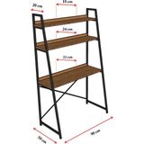 Asra Trend Metal Kitaplıklı Çalışma Masası - Petra - 90 x 170 x 50