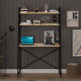 Asra Trend Metal Kitaplıklı Çalışma Masası - Safir Meşe - 90 x 170 x 50