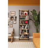 ASRA TREND METALK01 6 Raflı Metal Kitaplık – 55 cm Safir Meşe, Endüstriyel Modern Dekoratif Raf Ünitesi,%100 MDFLAM Kitaplık