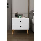 Asra Trend Modern 2 Çekmeceli Komodin Şifonyer %100 Mdf Çok Amaçlı Organizer KMD03 - Beyaz