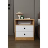 Asra Trend Modern 2 Çekmeceli Komodin Şifonyer %100 Mdf Çok Amaçlı Organizer KMD04 - Ahşap - Beyaz