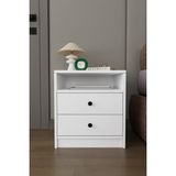 Asra Trend Modern 2 Çekmeceli Komodin Şifonyer %100 Mdf Çok Amaçlı Organizer KMD04 - Beyaz