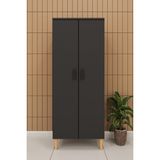 Asra Trend Modern 2 Kapaklı Çok Amaçlı Mutfak Banyo Dolabı %100 Mdf Erzak Kiler Dolabı FD02 - Antrasit