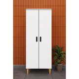 Asra Trend Modern 2 Kapaklı Çok Amaçlı Mutfak Banyo Dolabı %100 Mdf Erzak Kiler Dolabı FD02 - Beyaz
