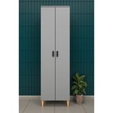 Asra Trend Modern 2 Kapaklı Çok Amaçlı Mutfak Banyo Dolabı %100 Mdf Erzak Kiler Dolabı FD03 - Gri