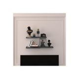 ASRA TREND Modern 2'li Kıvrımlı Uçan Raf%100 MDF Çok Amaçlı Duvar Rafı Dekoratif Düzenleyici Kitaplık Seti DRF-03 Antrasit