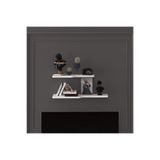 ASRA TREND Modern 2'li Kıvrımlı Uçan Raf%100 MDF Çok Amaçlı Duvar Rafı Dekoratif Düzenleyici Kitaplık Seti DRF-03 Beyaz