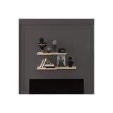 ASRA TREND Modern 2'li Kıvrımlı Uçan Raf%100 MDF Çok Amaçlı Duvar Rafı Dekoratif Düzenleyici Kitaplık Seti DRF-03 Meşe
