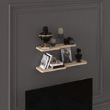 Asra Trend Modern 2'li Uçan Raf Çok Amaçlı Duvar Rafı Organizer %100 MDF Kitaplık Mutfak Banyo Rafı DRF03 - Meşe