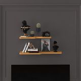Asra Trend Modern 2'li Uçan Raf Çok Amaçlı Duvar Rafı Organizer %100 MDF Kitaplık Mutfak Banyo Rafı DRF03