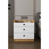 Asra Trend Modern 3 Çekmeceli Komodin Şifonyer %100 Mdf Çok Amaçlı Organizer KMD01 - Ahşap - Beyaz