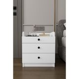 Asra Trend Modern 3 Çekmeceli Komodin Şifonyer %100 Mdf Çok Amaçlı Organizer KMD01 - Beyaz