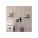 ASRA TREND Modern 3'lü Oval Uçan Raf%100 MDF Çok Amaçlı Duvar Rafı Dekoratif Düzenleyici Seti 37x18 cm DRF-04 Antrasit
