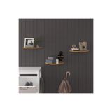 ASRA TREND Modern 3'lü Oval Uçan Raf%100 MDF Çok Amaçlı Duvar Rafı Dekoratif Düzenleyici Seti 37x18 cm DRF-04 Petra