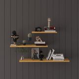 Asra Trend Modern 3'lü Uçan Raf Çok Amaçlı Duvar Rafı Organizer %100 MDF Kitaplık Mutfak Banyo Rafı DRF02