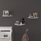 Asra Trend Modern 3'lü Uçan Raf Çok Amaçlı Duvar Rafı Organizer %100 MDF Kitaplık Mutfak Banyo Rafı DRF04 - Beyaz