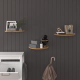 Asra Trend Modern 3'lü Uçan Raf Çok Amaçlı Duvar Rafı Organizer %100 MDF Kitaplık Mutfak Banyo Rafı DRF04