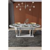 Asra Trend Modern 8 Kişilik Mutfak Yemek Masası %100 Mdf Mutfak Yemek Odası Masası YM08 - Küllü Gri