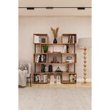 ASRA TREND Modern Ayarlanabilir Raflı Ev Ofis Kitaplık%100 MDF Dekoratif Kütüphane Kitaplık DK-02 150x173x25 cm Asimetrik Tasarım Açık Raf Ünitesi