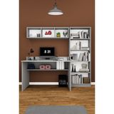 Asra Trend Modern Çalışma Masası Seti %100 MDF Bilgisayar Ders Ofis Masası Kitaplık ÇMT001 - 120 x 60 x 75 - Kül Rengi