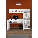 Asra Trend Modern Çalışma Masası Seti %100 MDF Bilgisayar Ders Ofis Masası Kitaplık ÇMT001 - Beyaz - 120 x 60 x 75