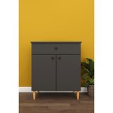 Asra Trend Modern Çekmeceli Çok Amaçlı Mutfak Banyo Dolabı %100 Mdf Erzak Kiler Dolabı FD01 - Antrasit