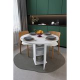 Asra Trend Modern Dolaplı 4 Kişilik Mutfak Yemek Masası %100 Mdf Mutfak Yemek Odası Masası YM04 - Beyaz