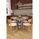 Asra Trend Modern Dolaplı 4 Kişilik Mutfak Yemek Masası ve Sandalye %100 Mdf Mutfak Yemek Odası Masası Takımı YMT04 - Küllü Gri