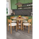 Asra Trend Modern Dolaplı 4 Kişilik Mutfak Yemek Masası ve Sandalye %100 MDF Yemek Odası Masası Takımı YMT04 - Ahşap