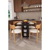 Asra Trend Modern Dolaplı 4 Kişilik Mutfak Yemek Masası ve Sandalye %100 MDF Yemek Odası Masası Takımı YMT04 - Royal Mermer