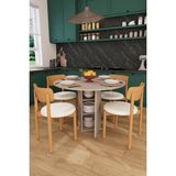 Asra Trend Modern Dolaplı 4 Kişilik Mutfak Yemek Masası ve Sandalye %100 MDF Yemek Odası Masası Takımı YMT04 - Sidon
