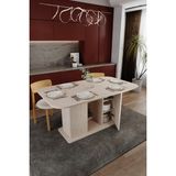 Asra Trend Modern Dolaplı 6 Kişilik Mutfak Yemek Masası %100 Mdf Mutfak Yemek Odası Masası YM06 - Sidon