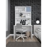 Asra Trend Modern Dolaplı Raflı Kitaplıklı Çalışma Masası %100 MDF Bilgisayar Ofis Ders Masası ÇM03 - 192 x 100 x 60 - Beyaz