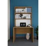Asra Trend Modern Dolaplı Raflı Kitaplıklı Çalışma Masası %100 Mdf Bilgisayar Ofis Ders Masası ÇM03 - Ahşap - 192 x 100 x 60
