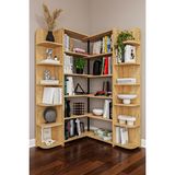 Asra Trend Modern Dönebilen Ayarlanabilir Raflı Ev Ofis Kitaplık %100 MDF Dekoratif Kütüphane Kitaplık DK01 - Safir Meşe