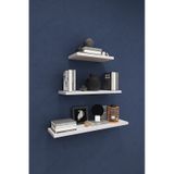 Asra Trend Modern Duvar Rafı DRF-02 %100 MDF 3'lü Dekoratif Organizer Kitaplık Beyaz