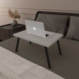 Asra Trend Modern Katlanır Laptop Yemek Çalışma Masası %100 MDF Çok Amaçlı Sehpa Masa - 50 x 22 x 35 - Kül Rengi