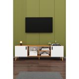 Asra Trend Modern TV Ünitesi %100 MDF Kapaklı Ahşap Ayaklı Televizyon Sehpası T-11