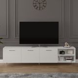 Asra Trend Modern TV Ünitesi %100 MDF Kapaklı Ahşap Ayaklı Televizyon Sehpası T-18 - Beyaz