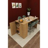 Asra Trend Mutfak Adası MA-04 %100 MDF Dolaplı Yemek ve Bar Masası Sonoma