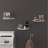 Asra Trend Oval Duvar Rafı DRF-04 %100 MDF 3'lü Dekoratif Organizer Kitaplık Beyaz
